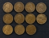 Lote No. 14252: Estados Unidos 11 Monedas de 1 Cent 1912 a 1925