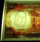 ESPCIMEN Billete de Bs.50 ~Nov. 21 1972~ Serie A-7