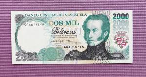 Billete UNC de Bs.2.000 ~Junio 16 1997~ Serie C-8