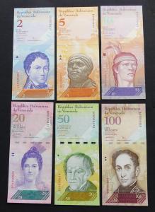 Set Completo Billetes de 2007 de Bs.2 a Bs.100 ~ N A 00000433