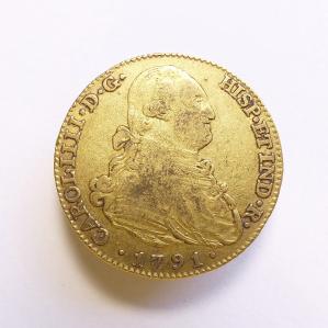 Dobln de 4 Escudos de 1791 Madrid